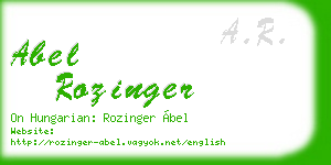 abel rozinger business card