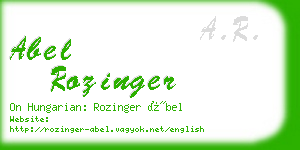 abel rozinger business card